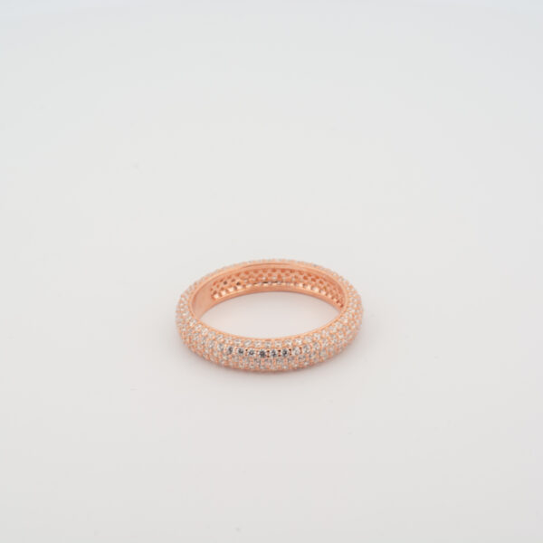 Anello a fascia con pavè di zirconi bianchi rosè 1 pezzo per confezione