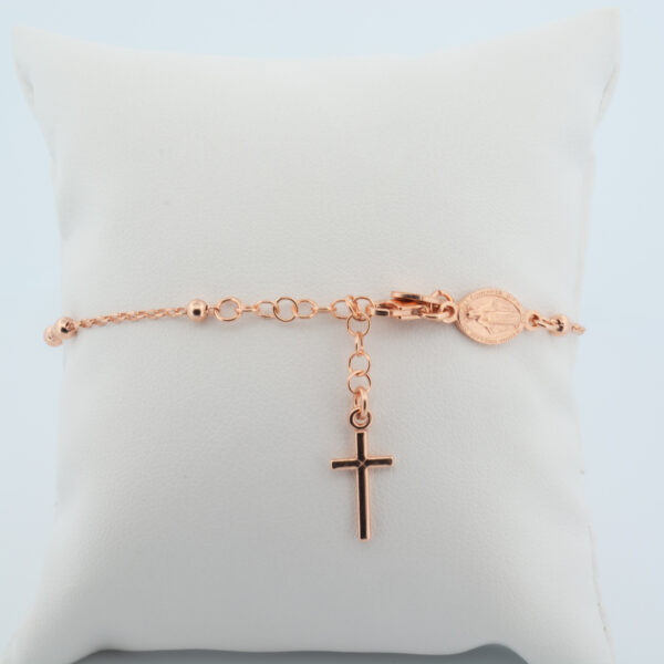 Bracciale rosario a y tutto argento rosè 1 pezzo per confezione