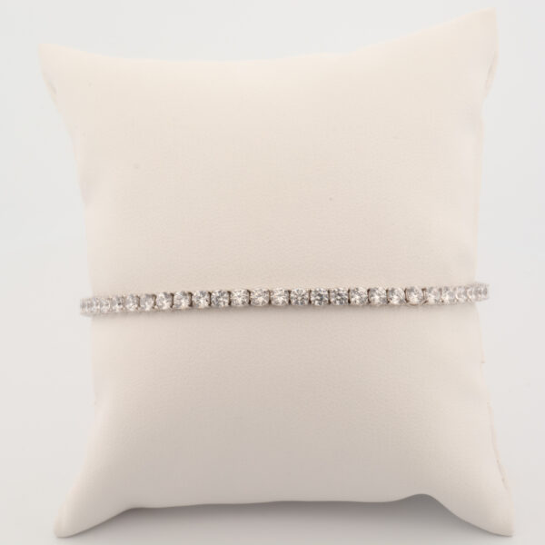Bracciale tennis bianco argento rodiato 3 mm 1 pezzo per confezione