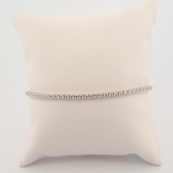 Bracciale tennis bianco argento rodiato 2mm 1 pezzo per confezione