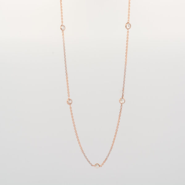 Collana 1 filo 7 zirconi argento rosè 1 pezzo per confezione