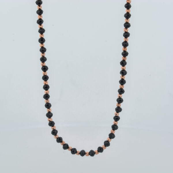 Collana pallina alternata a pallina in onice argento rosè 1 pezzo per confezione